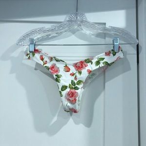 Montce Swim super cheeky Rose print low rise  bottom
